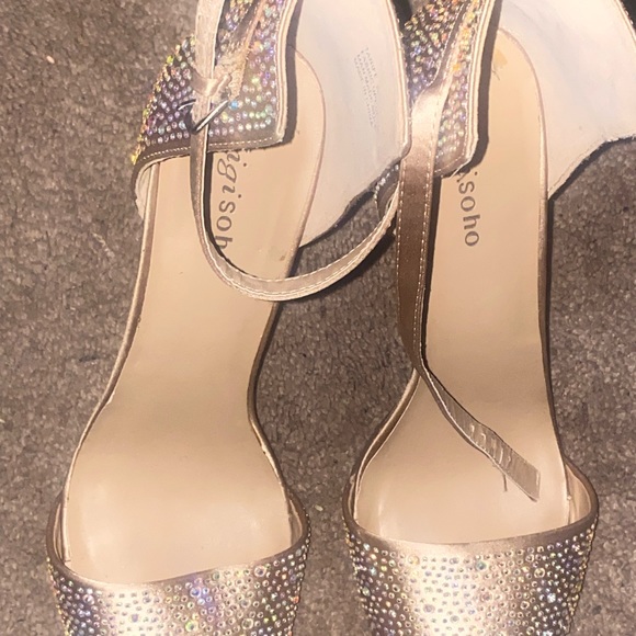 Bling Satin Heels $15 Sz 11 - Picture 3 of 3